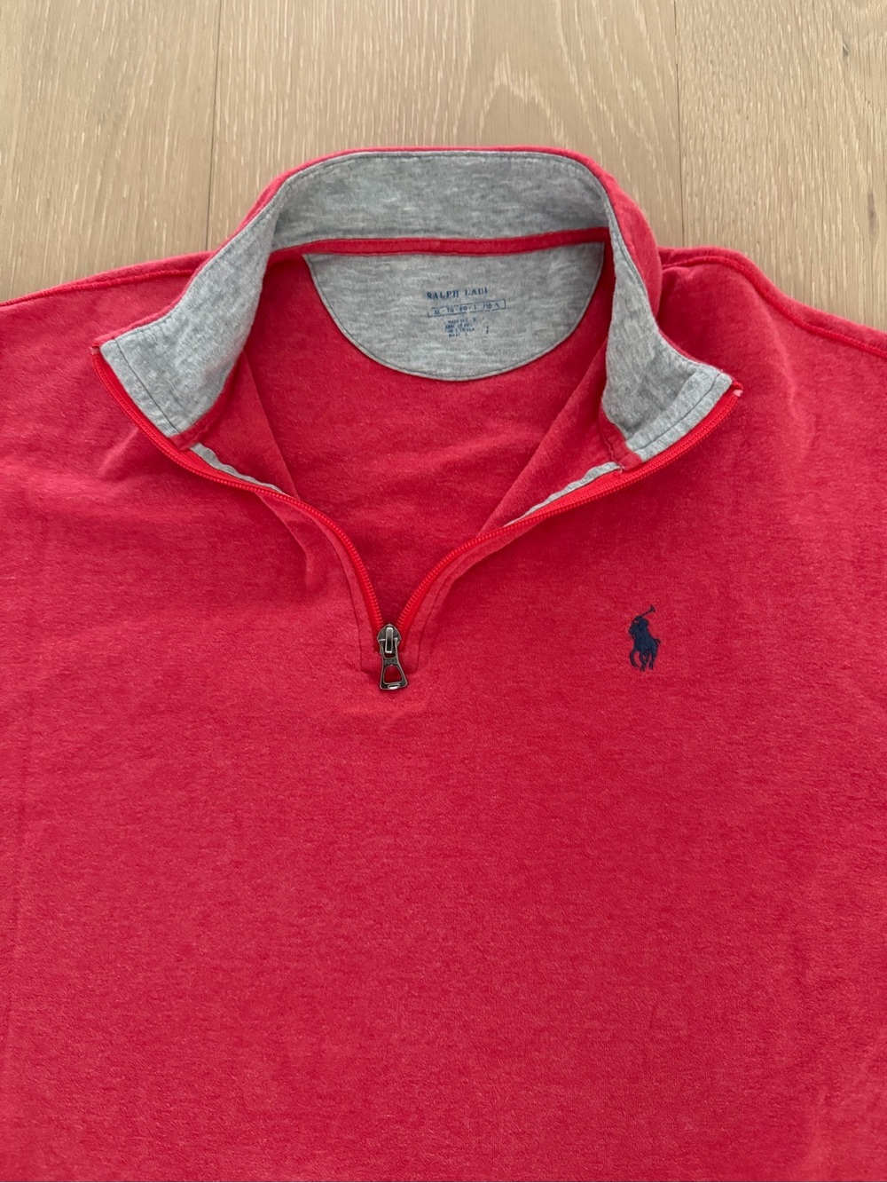 Polo Ralph Lauren Red Quarter-Zip cotton Sweatshirt
